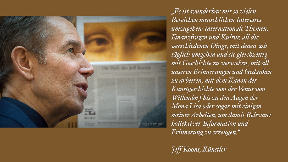 Jeff Koons im Welt-Newsroom vor der Titelseite seiner gestalteten Ausgabe | Foto: © Jörg Wagner